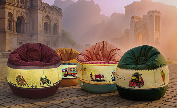 Cultural Printed Bean Bag – Traditional Touch to Your Living Space